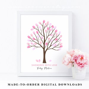Fingerabdruck Baum Gästebuch Alternative, Fingerabdruck Baum Poster Gästebuch, Baby Shower personalisiertes Geschenk, Geburtstagsgeschenk digitale Datei