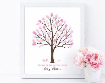 Fingerprint tree guestbook alternative, Thumbprint tree poster guest book, baby shower personalized gift, birthday gift digital file