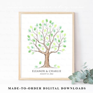 Fingerprint Tree Guestbook Alternative, Thumbprint Tree Guest Book For Wedding, Family Reunion, Birthday Keepsake, Printable Digital File