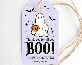 Printable Thank You For All You Boo Halloween Gift Tag, Printable Halloween Thank You Tag, Teacher, Employee, Client Treat Gift Tag Editable