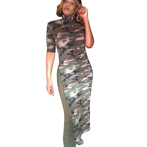 Camouflage maxi tunic