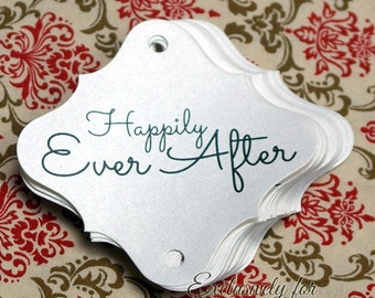 36pc Wedding Sparklers Tags -Happily Ever After - Quartz Color Shimmer Paper