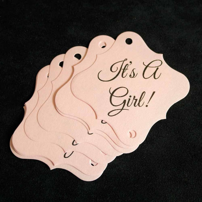 36pc It's A Girl Sparkler Tags image 1