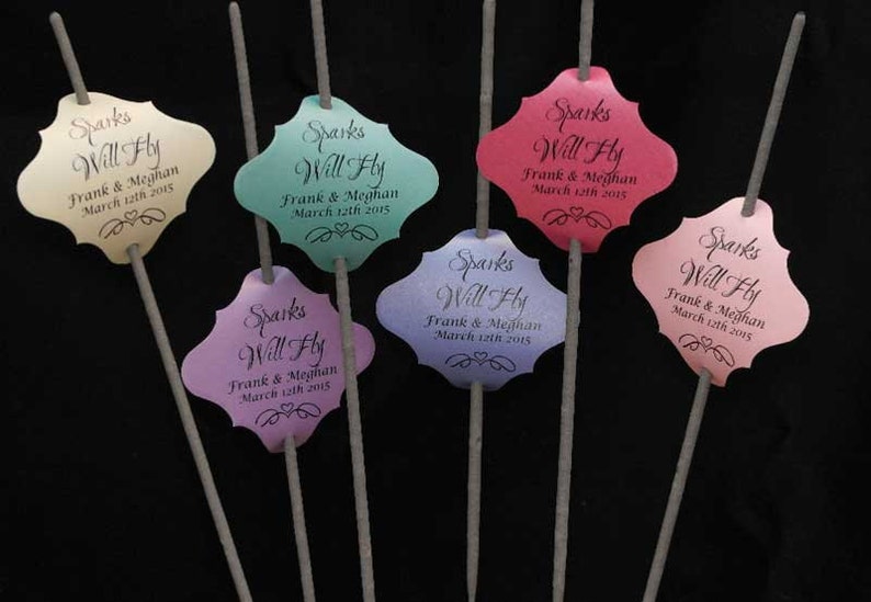 Custom Wedding Sparklers Tag 12 to 300 Tags Per Order image 1