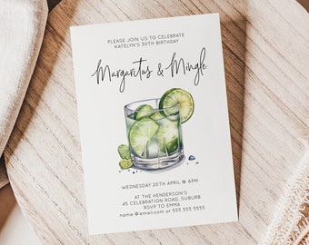 Margarita party invitation, Cocktail party invite, Margarita theme invitation, Tropical cocktail invite, Margarita night, E-Invitation
