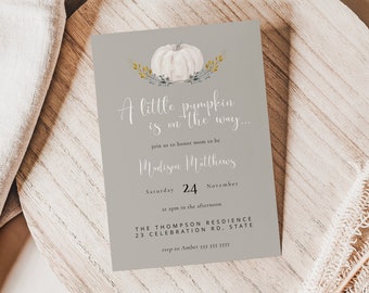 baby shower invitation fall neutral, fall baby shower invite template, baby shower invites boy fall, boho fall baby shower invitation