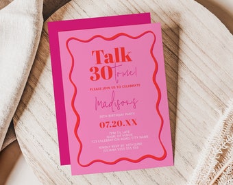 Talk Thirty To Me Digital Invitation, Thirty Birthday Digital Invitation, Talk Thirty To Me Digital Invitation, 30 Birthday Invites For Her