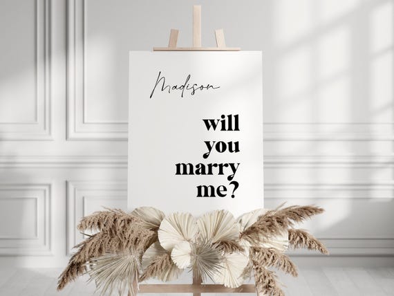 Marriage Proposal Sign - Will You Marry Me Backdrop, Marry Me Sign, Proposal Ideas & Props for Romantic Engagement | WYMM