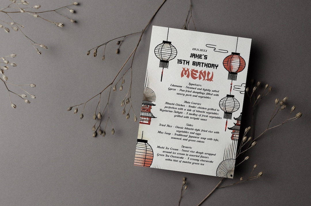 Hibachi Dinner Party Menu - Perfect for Birthday Celebrations & Gatherings
