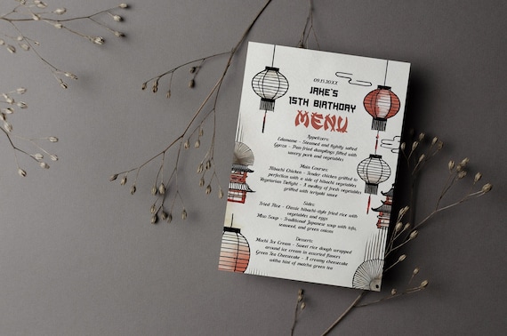 Hibachi Dinner Party Menu - Perfect for Birthday Celebrations & Gatherings