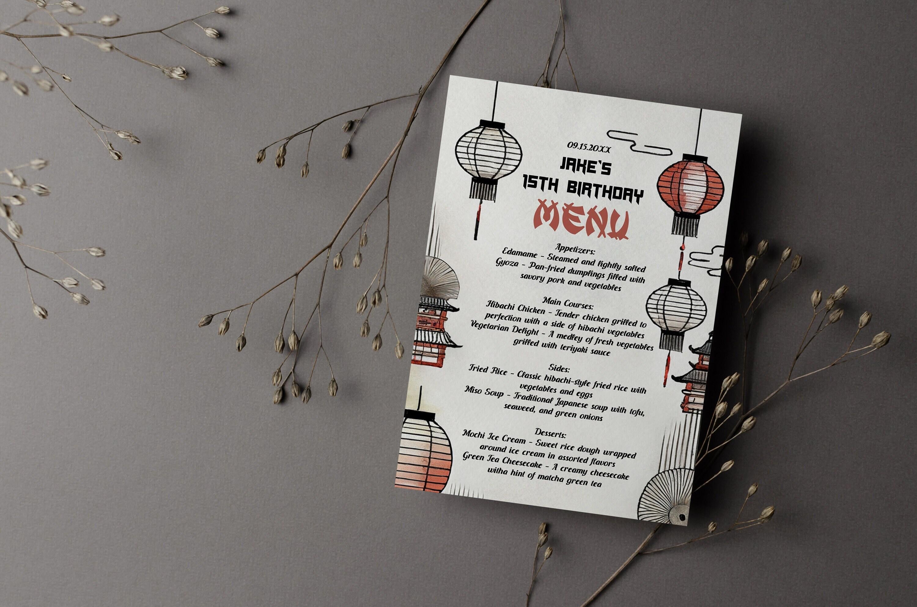 Hibachi Dinner Party Menu - Perfect for Birthday Celebrations & Gatherings