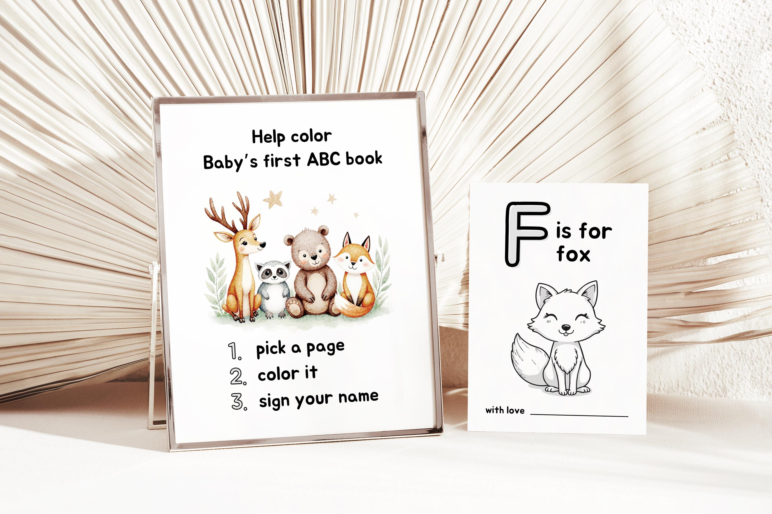 Baby Memory Book Babys First Abc Book Alphabet Animals Woodland Baby ...