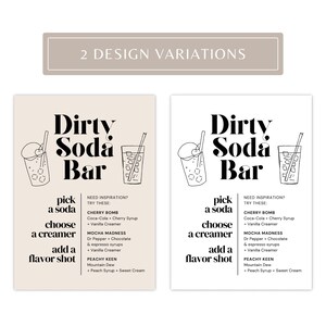 Dirty Soda Printable, Dirty Soda Menu Graduation Soda Bar Menu, Dirty Soda Printable, Customizable Party Sign, Canva Template, Soda Bar Menu image 3