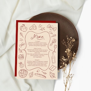 Hand Drawn Italy Menu Template: Editable Digital Printable for Events & Parties