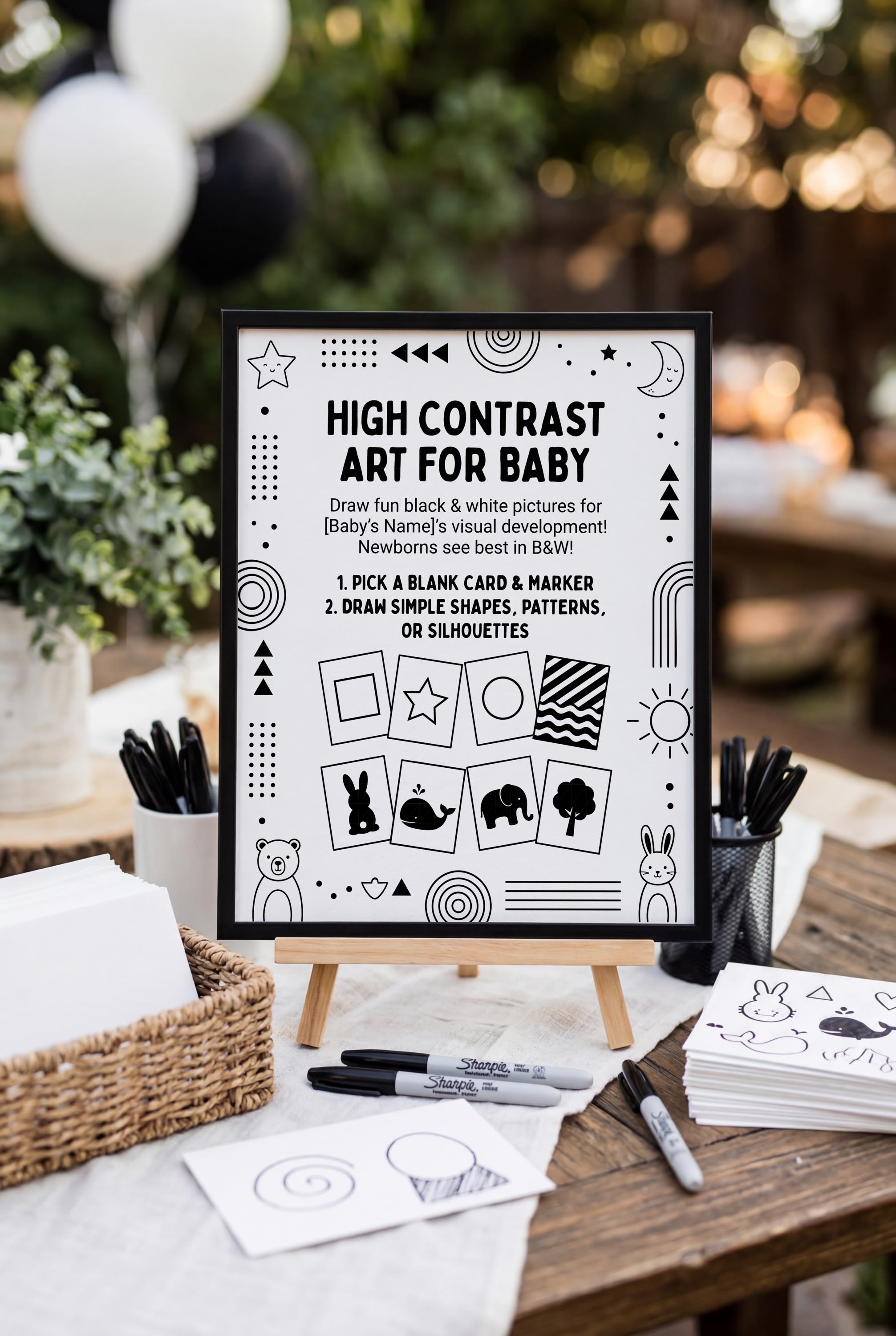 Baby's First Gallery Activity Sign - High Contrast Card Station - Baby ...