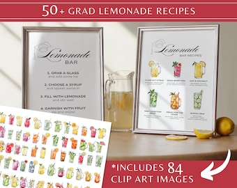 Examen Lemonad Bar Skylt Anpassad, Receptskylt Lemonad Bar, Instruktionsskylt Lemonad Bar, Canvasskylt Lemonad Bar, Examen Lemonad Bar