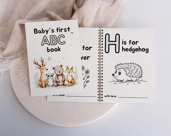 Baby memory book babys first abc book alphabet animals woodland baby shower alphabet flashcards abc coloring pages forest animal TEMPLATES