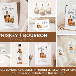 Faire-part whisky, Faire-part d'anniversaire whisky, Faire-part pour homme, Faire-part d'anniversaire pour homme, Anniversaire de whisky, Vieilli jusqu'à la perfection | AB01WB image 2