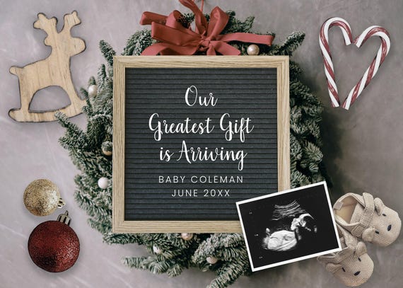 Editable Pregnancy Announcement, Social Media Editable Pregnancy Reveal, Christmas Pregnancy Announcement, Instagram Pregnancy Announcement