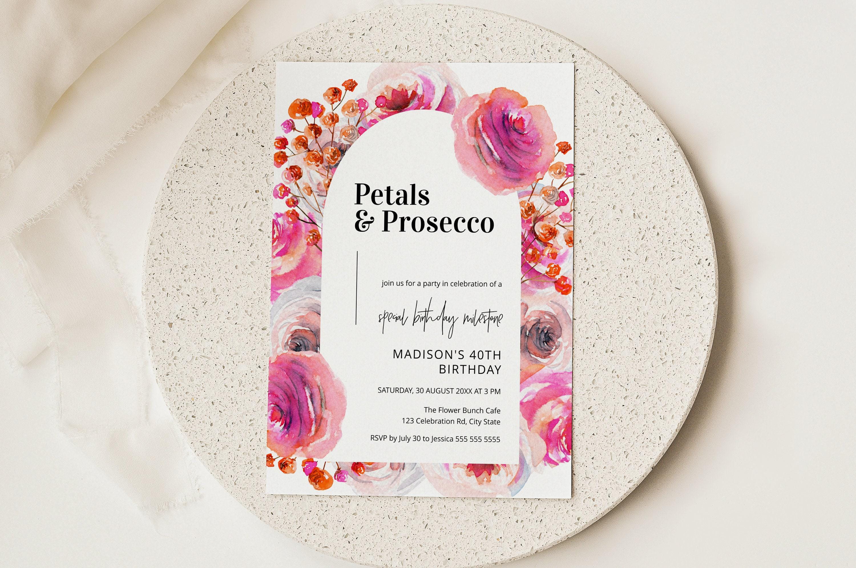Pink 40th Birthday Invitation, 40th Birthday Party Invite Women, 40th Birthday Invite Templates, Digital Invitation 40th, 40th Invite