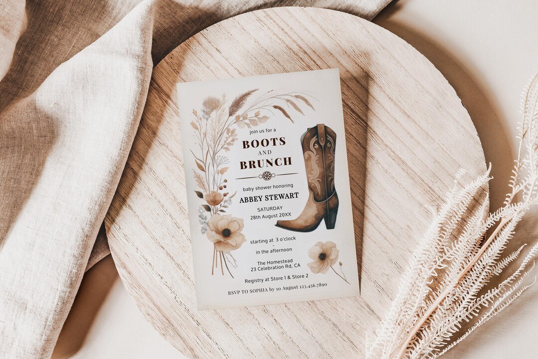 Cowgirl Baby Shower Invitation, Western Baby Shower Invitation, cowgirl baby shower invitation, Boho Western Baby Shower Invite TEMPLATE