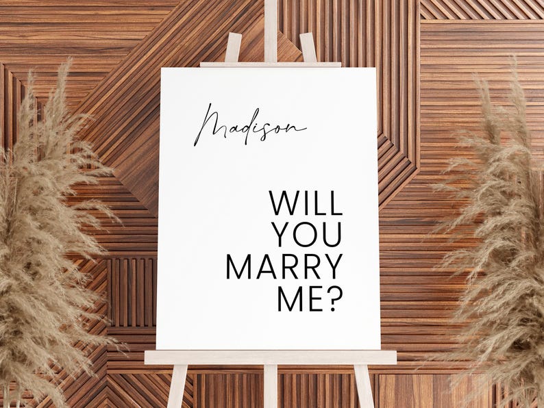Customizable Marriage Proposal Sign - Personalized Engagement Proposal ...