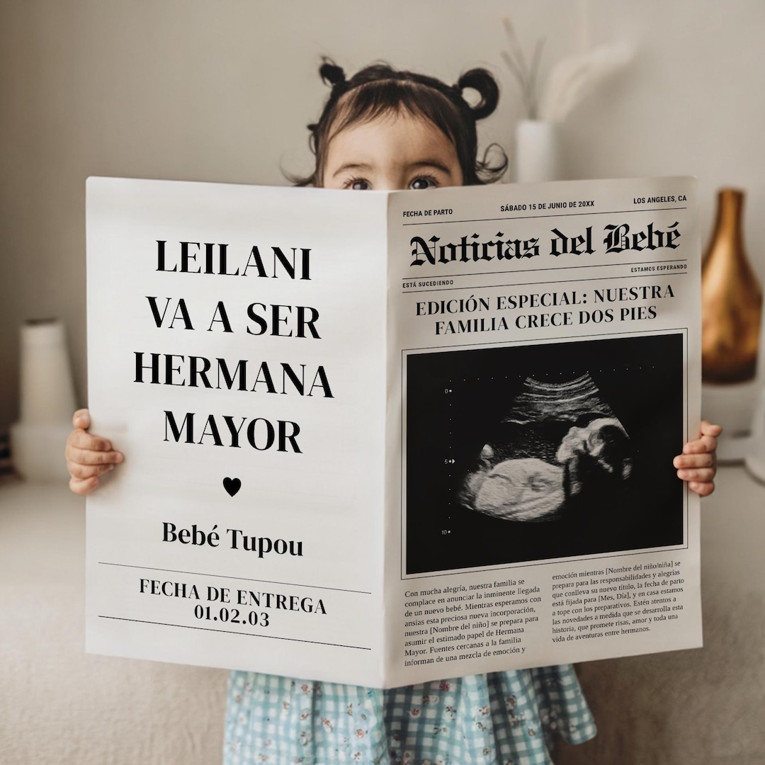 Anuncio de Embarazo Digital - Una Princesa Está en Camino - Spanish Pregnancy Announcement for Social Media