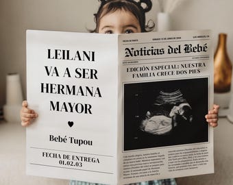 Anuncio de Embarazo Digital - Una Princesa Está en Camino - Spanish Pregnancy Announcement for Social Media