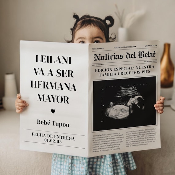 Anuncio de Embarazo Digital - Una Princesa Está en Camino - Spanish Pregnancy Announcement for Social Media