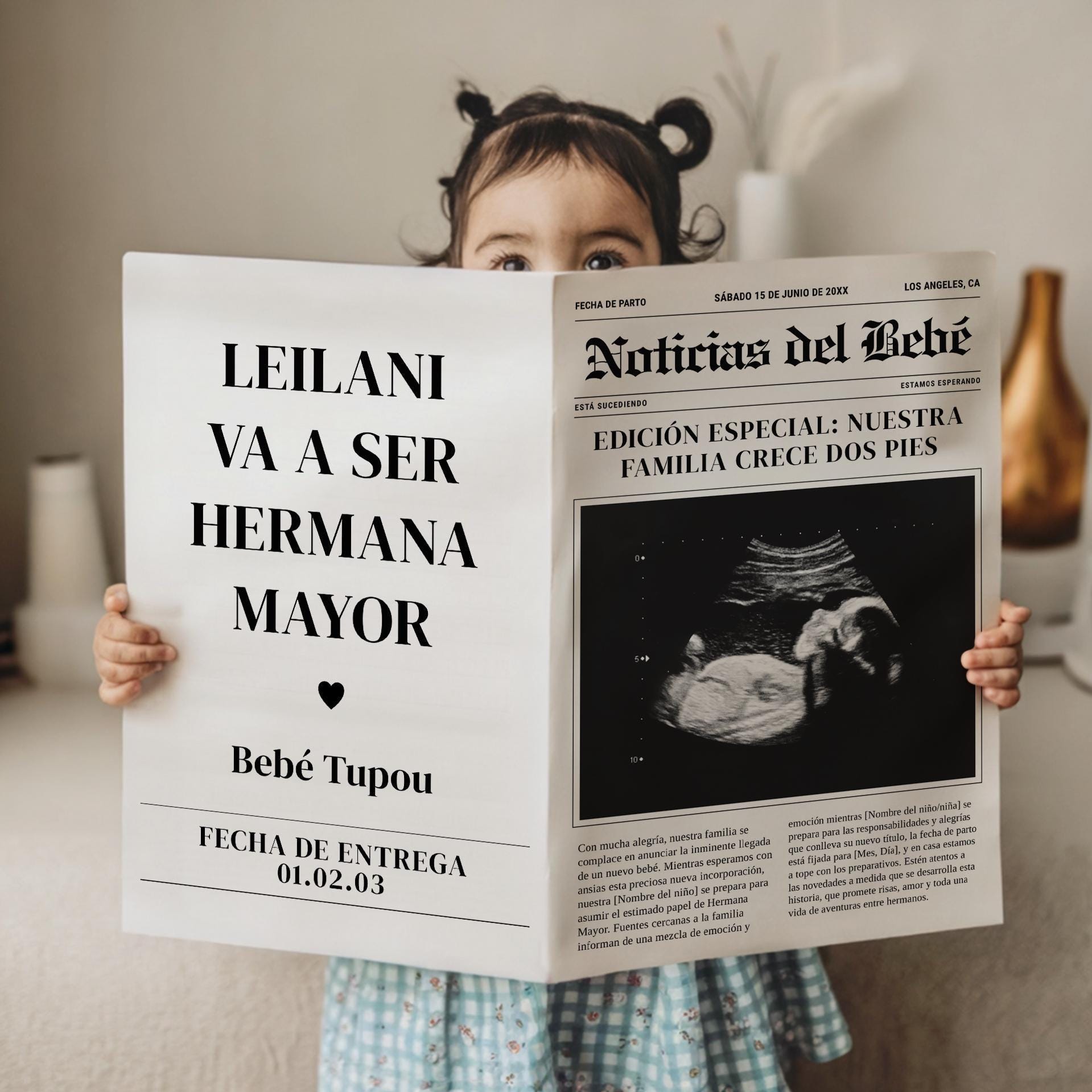 Anuncio de Embarazo Digital - Una Princesa Está en Camino - Spanish Pregnancy Announcement for Social Media