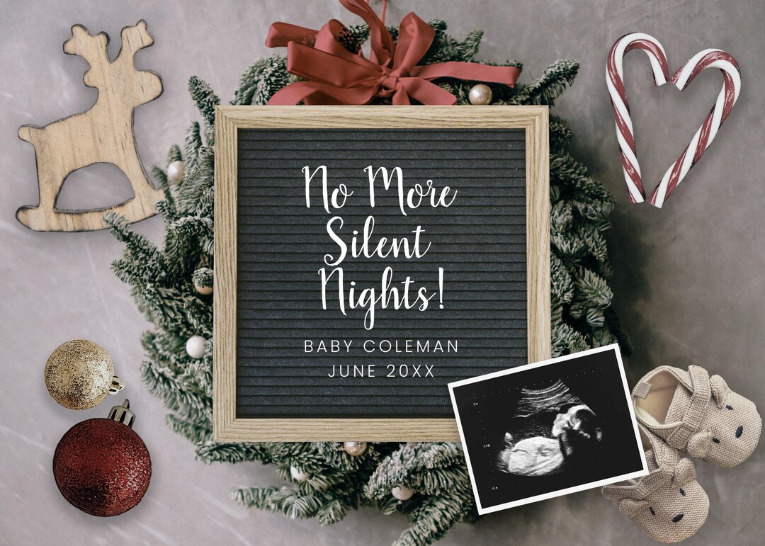 Editable Pregnancy Announcement, Holiday Pregnancy, Christmas Pregnancy Announcement, Winter Social Media, Letter Board Announcement