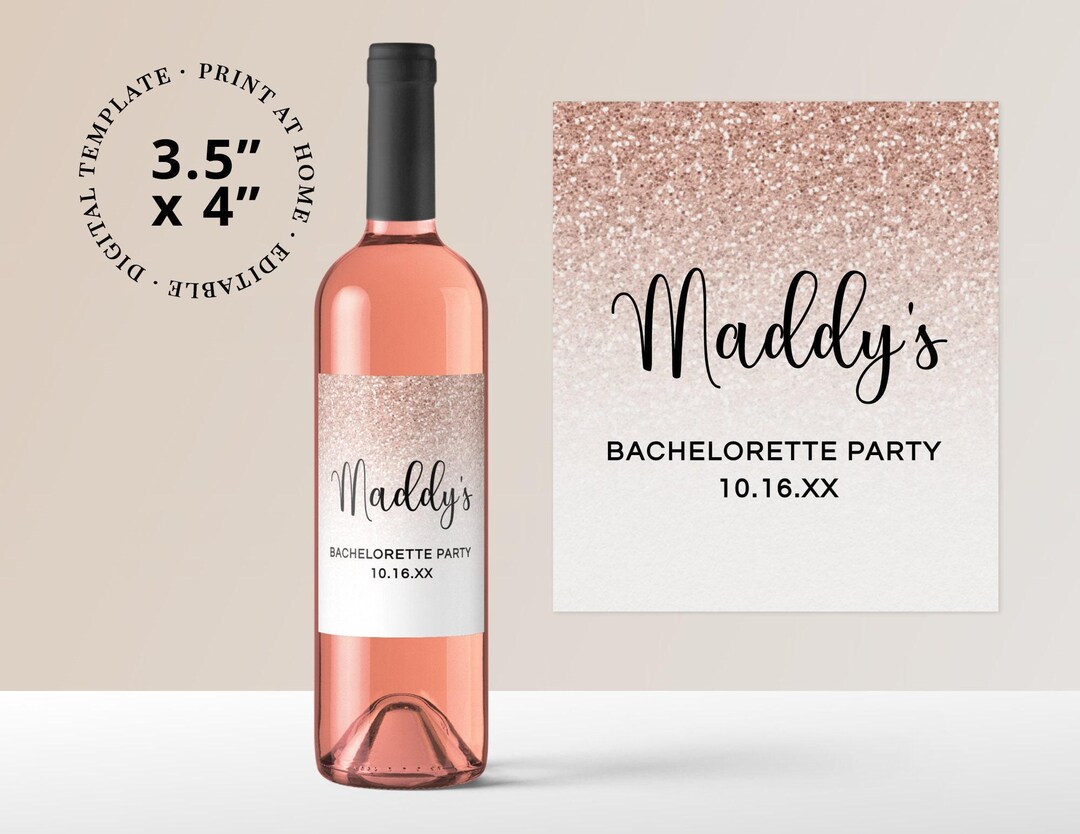 Custom Wine Labels Bachelorette Editable Template PRINTABLE