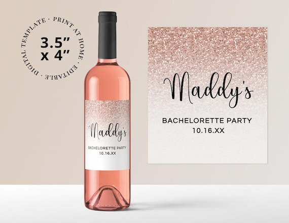 Custom Wine Labels Bachelorette Editable Template PRINTABLE
