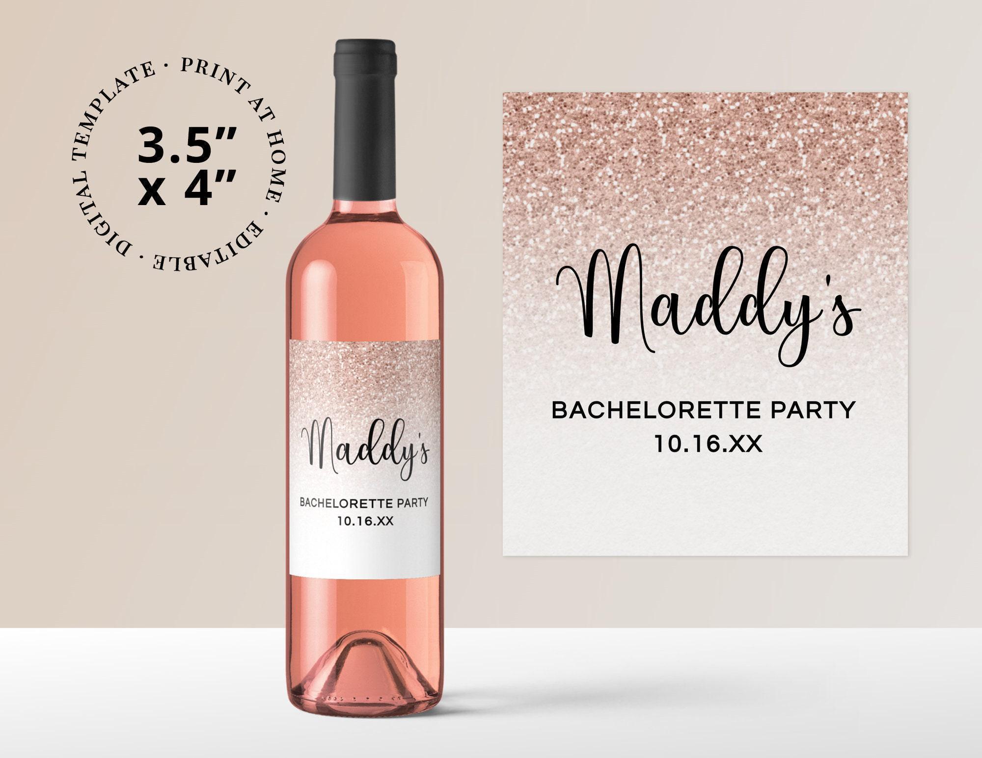Custom Wine Labels Bachelorette Editable Template PRINTABLE
