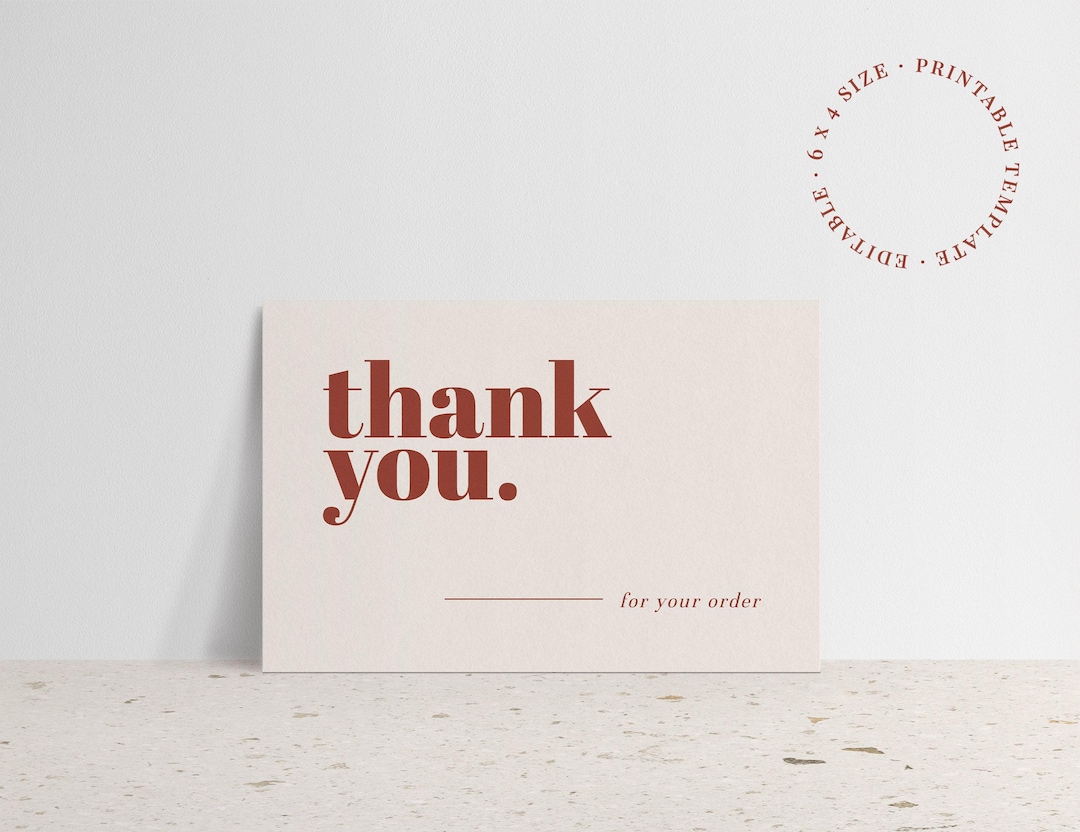 Business Thank You Card Insert Editable Template