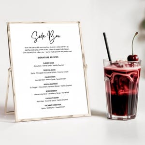 Dirty Soda Bar Rezept Schild - Machen Sie Ihr eigenes Soda - Italienische Soda Bar - Soda Bar Anleitung - Baby-Dusche Dekor - Getränke Bar Printable