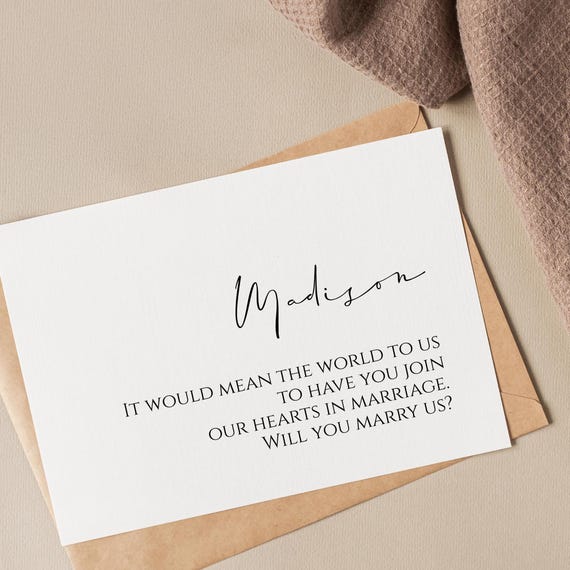 Wedding officiant proposal card officiant proposal gift for officiant gift will you marry us printable card wedding proposal custom TEMPLATE