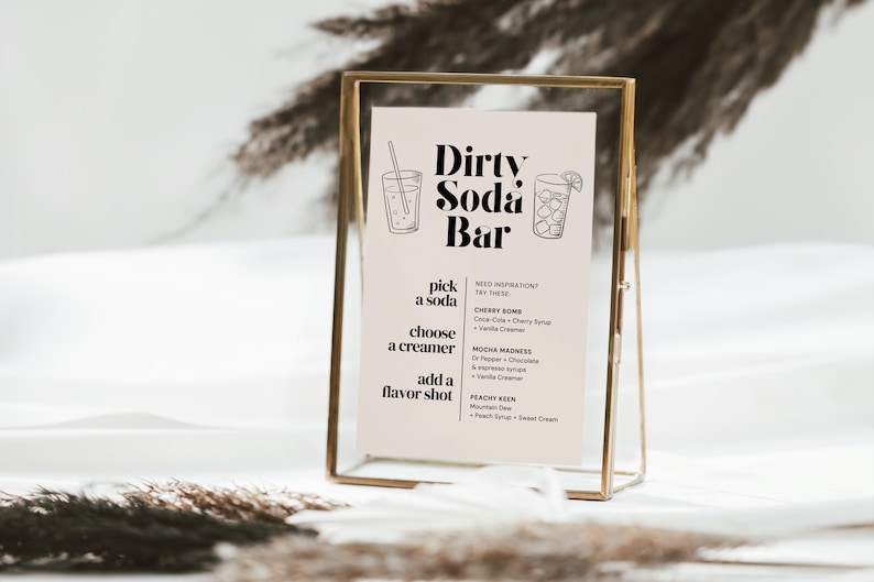 Dirty Soda Printable, Dirty Soda Menu Graduation Soda Bar Menu, Dirty Soda Printable, Customizable Party Sign, Canva Template, Soda Bar Menu image 4