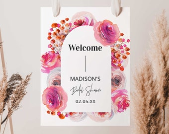 Welcome Sign For Bridal Shower Flowers, Petals & Prosecco Arch Design | BRSH01PP