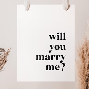 Will You Marry Me Sign Template: Elegant Engagement Proposal Print, Instant Download PDF, Romantic Proposal Sign DIY | WYMM