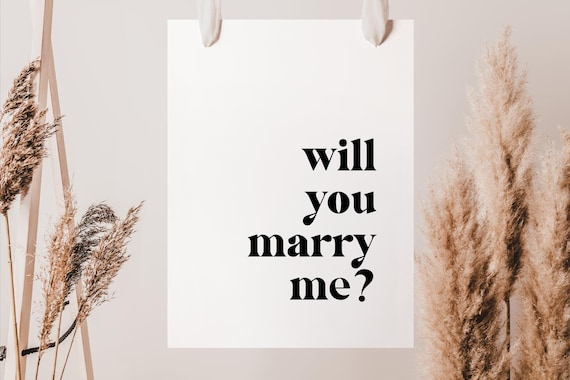 Will You Marry Me Sign Template: Elegant Engagement Proposal Print, Instant Download PDF, Romantic Proposal Sign DIY | WYMM