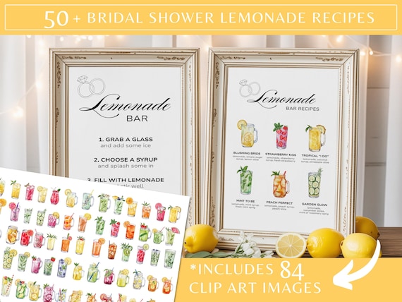 Editable Mocktail Drink Station Sign, Lemonade Bar Menu, Printable Bridal Shower Citrus Bar Sign Canva, Citrus Bridal Shower Bar Sign