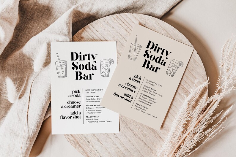 Dirty Soda Printable, Dirty Soda Menu Graduation Soda Bar Menu, Dirty Soda Printable, Customizable Party Sign, Canva Template, Soda Bar Menu image 5