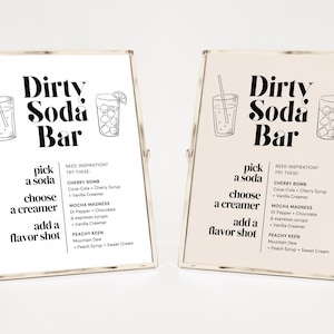 Dirty Soda Printable, Dirty Soda Menu Graduation Soda Bar Menu, Dirty Soda Printable, Customizable Party Sign, Canva Template, Soda Bar Menu image 2