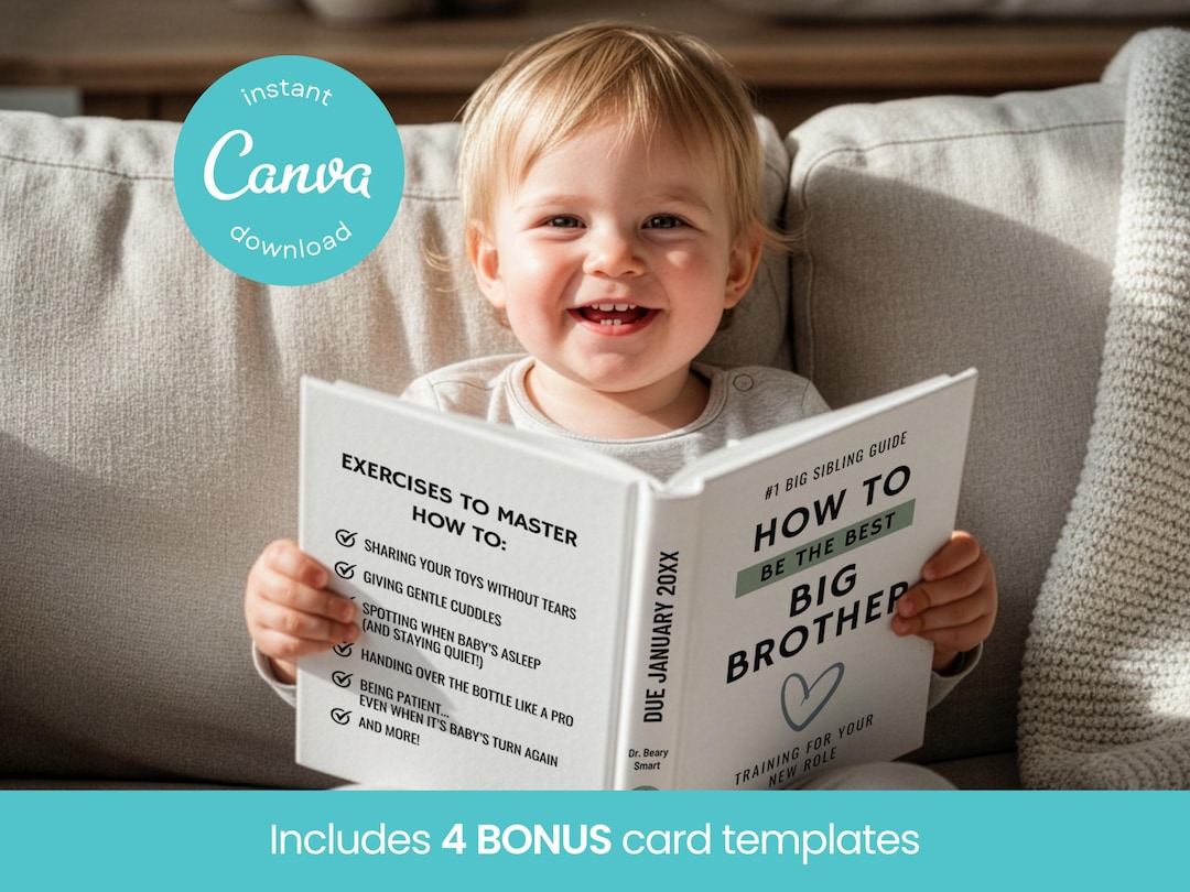 Pregnancy Announcement Book Pregnancy Announcement Baby Announcement Template Baby Announcement Card Sibling Pregnancy Announcement
