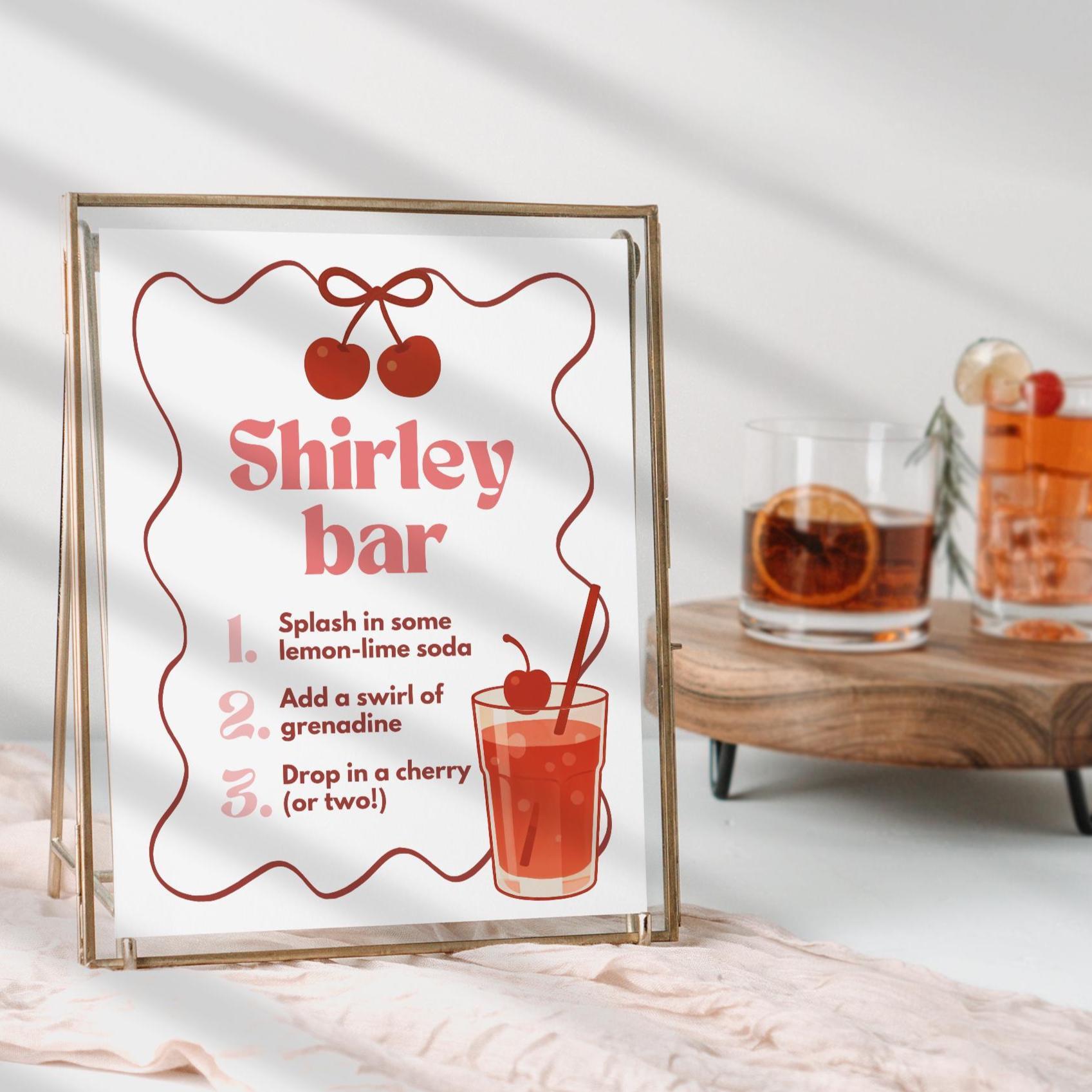 Shirley Temple Bar Sign, Shirley Temple station sign, Shirley temple drink sign, Shirley Temple Graduation Bar Sign, CANVA TEMPLATE