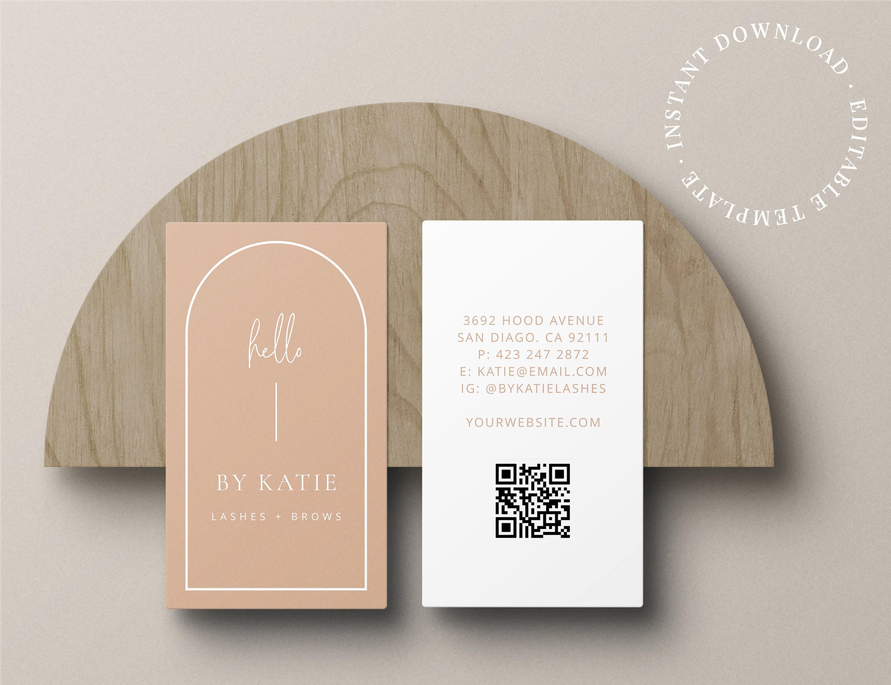 Blush Pink Minimalist Arch Beauty Esthetician Simple Business Card Template