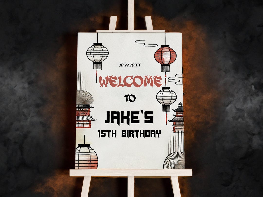 Hibachi Welcome Sign for Birthday Party - Custom Hibachi Dinner Decor - Personalized Party Sign - Fun Event Decoration