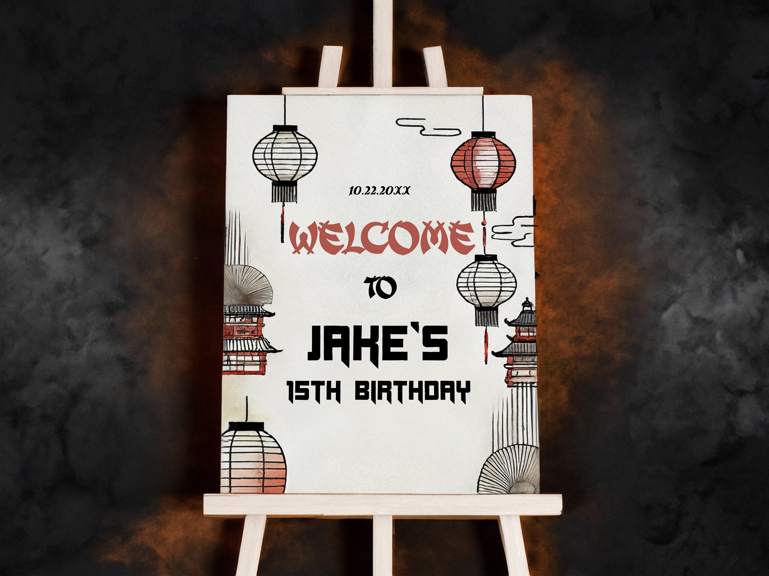 Hibachi Welcome Sign for Birthday Party - Custom Hibachi Dinner Decor - Personalized Party Sign - Fun Event Decoration