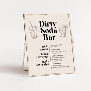Dirty Soda Printable, Dirty Soda Menu Graduation Soda Bar Menu, Dirty Soda Printable, Customizable Party Sign, Canva Template, Soda Bar Menu image 6